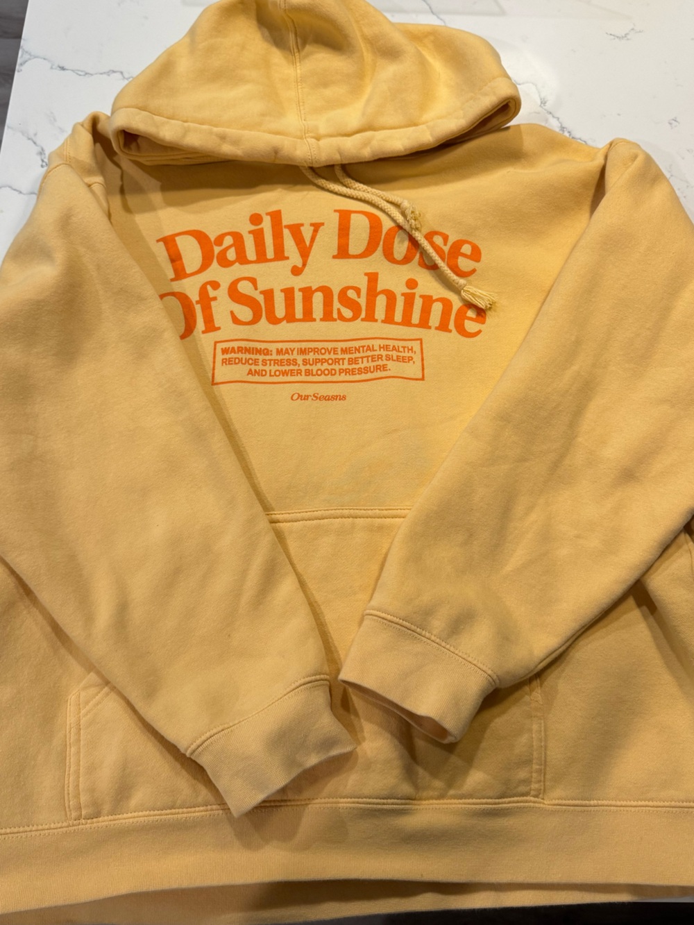 Our Seasons Daily Dose of Sunshine Women’s Yellow Hoodie Sweatshirt